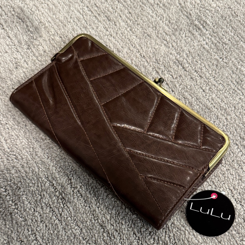 LuLu Brown Clutch Wallet with gold accents, NWT